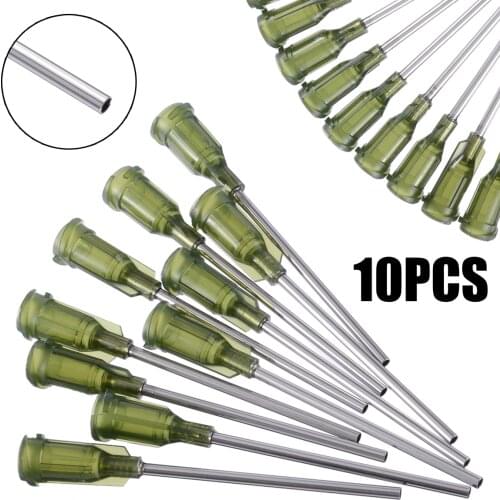 10pcs/set Dispensing Needles Syringe Tip Needle 1.5" Length 14 Gauge Syringes Luer Lock Tips for Mixing Many Liquid