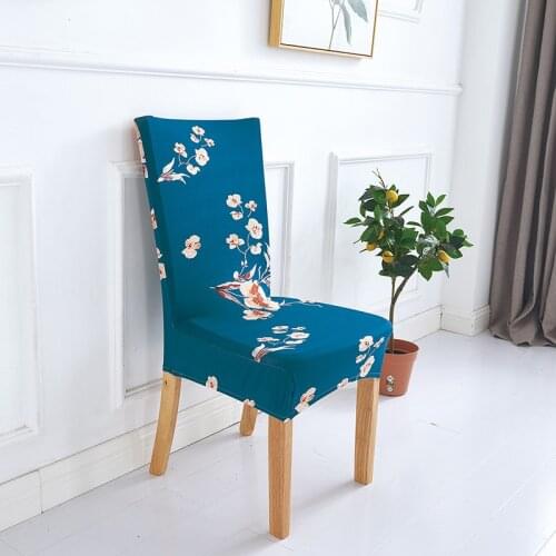Spandex Elastic Printing Dining Chair Slipcover Modern Removable Anti-dirty Kitchen Seat Case Stretch Chair Cover for Banquet