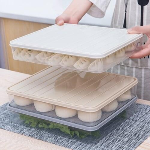 Kitchen dumpling tray household quick frozen dumpling box refrigerator fresh keeping box food freezing box storage box