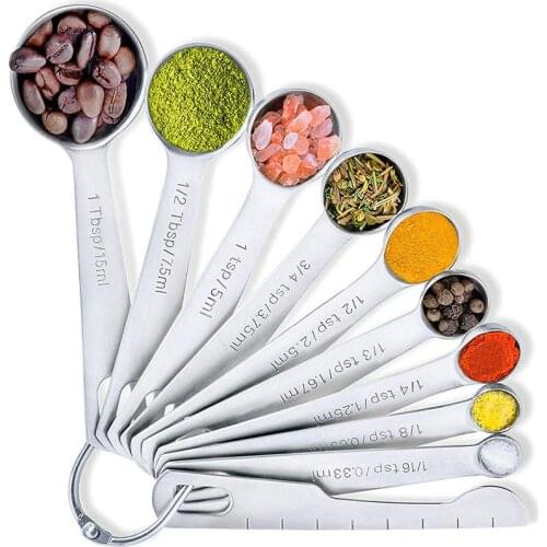 Food-Grade Stainless Steel Measuring Spoon Coffee Powder Spice Measure Scoop Tea Seasoning Kitchen Baking Tools Fit In Spice Jar