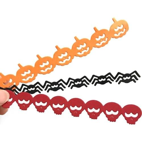MISS VINTAGE Halloween Border Pumpkin Metal Cutting Dies Stencils ffor DIY Scrapbooking Decorative Embossing Paper Cards Making
