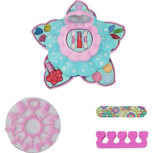 Washable Pretend Play Toy Children Girls Beauty Makeup Set Cosmetics Tool Box Non-toxic Washable Beauty Makeup Box Baby Toy Gift