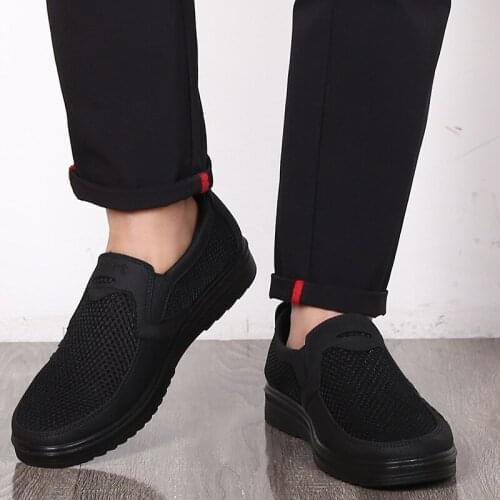 MenS Casual Shoes Summer Style Mesh Flats For Men Loafer Creepers Casual High-End Shoes Comfortable Size:38-48 Grey And Blue