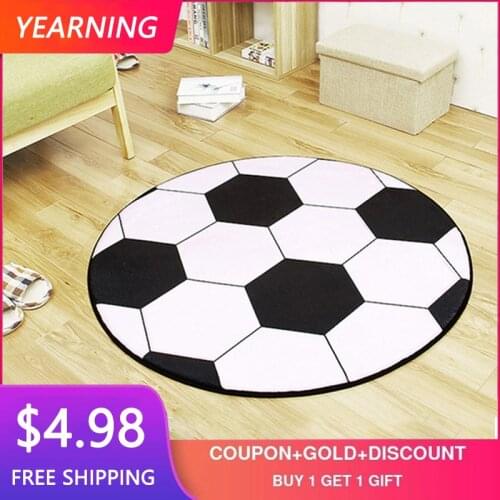Anti-slip Polyester Ball Round Carpet Computer Chair Pad Football Basketball Living Room Mat Children Bedroom Rugs Bedroom