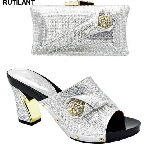 New Arrival African Woman Shoes and Bag Women Shoes and Bags To Match Set Italy Zapatos De Mujer De Moda 2019 De Vestir Party