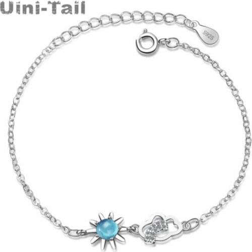 Uini-Tail new hot 925 sterling silver sun cloud micro-inlaid bracelet Korea small fresh artificial crystal sweet dynamic jewelry