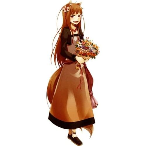 Personality Lifelike Spice and Wolf Anime Car Stickers Personality Windshield Decal Anti-UV Waterproof Scratch-Proof Decoration