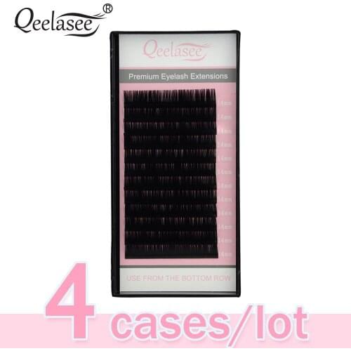 Qeelasee 4 cases 0.07 3D volume mink individual eyelash extension faux cils make up eyelashes maquiagem cilios Korea material