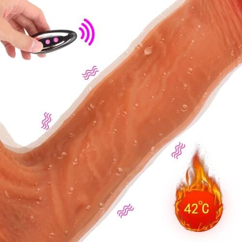 Realistic Dildo Vibrator Soft Silicone Female Masturbation Remote Telescopic Flexible Vibrators 10 Frequency Dildo Sex Toys