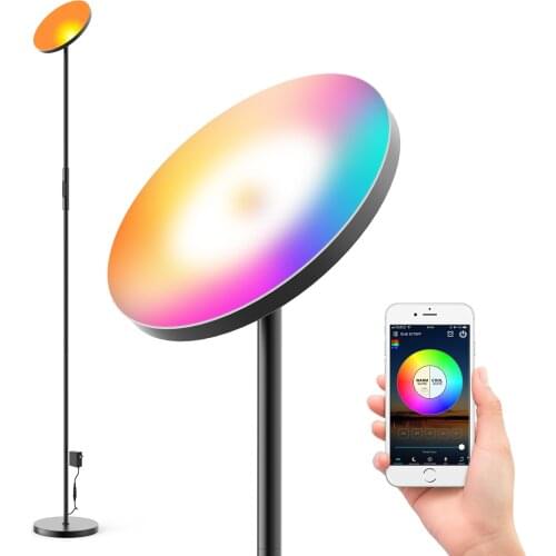 Modern Nordic LED Floor Lamp Smart WIFI Remote Control Dimmable Decor Corner Standing Lamps Atmosphere Lighting for Club Home Be