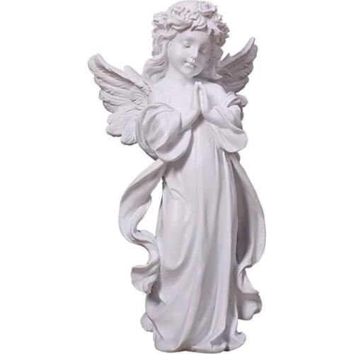 Angel Statue Figurine Home Decor Resin Fairy Praying Angel Sculpture Outdoor Garden Lawn Ornament Desktop Room Decoration Gifts