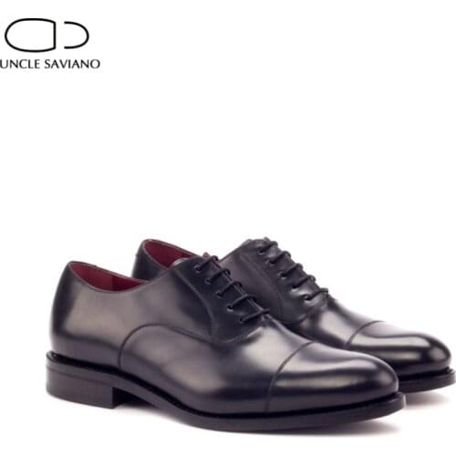 Uncle Saviano Oxford Dress Formal Best Men Shoes Black Bridegroom Office Original Wedding Man Shoe Business Designer Mens Shoes