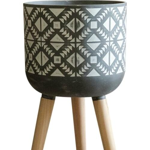 Creative Geometric Texture Resin Flowerpot Floor-Standing Nordic Style Plant Flower Home Balcony Decoration home decor vase