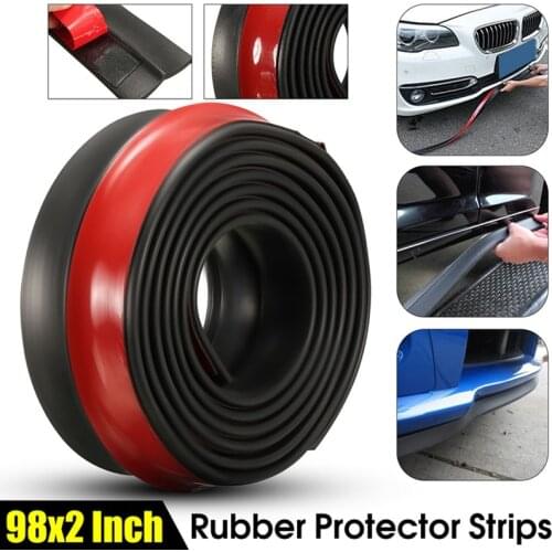 Universal Car Front Rear Side Bumper Lip Splitter Rubber Protector Body Spoiler Valance Chin Rubber Car Bumper Lip 2.5M