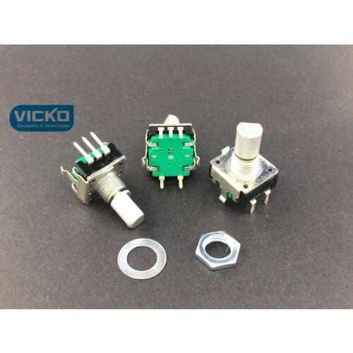 360 degree Rotary audio Car 24 bit 24 pulse EC12-24 handle length 15MM EC12 metal shaft with switch rotary encoder 10mA 5V