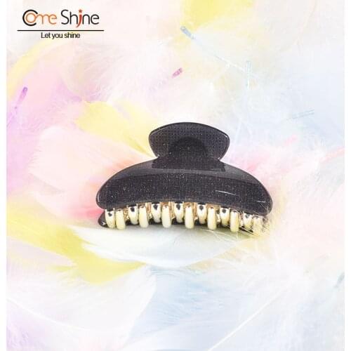 2021 New Fashion Hair Claws for Girls Glitter Acrylic Crab Clip Women Medium Plaid Hair Accessories Hairpins COME SHINE