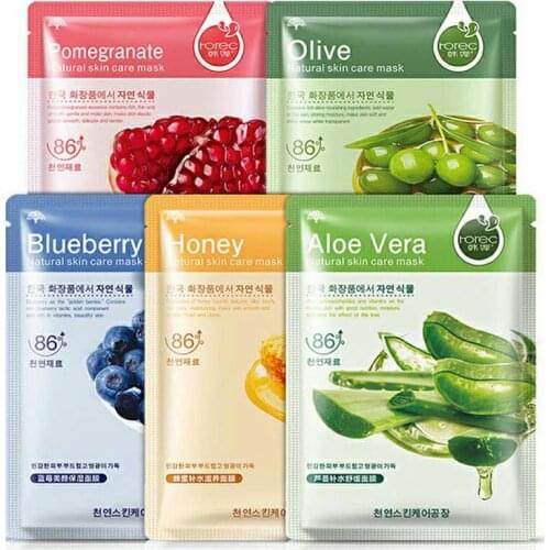 20pcs BIOAQUA Sheet Mask Snail Original Moisturizing Mask Oil Control Acne Smooth Plant Facial Mask Skin Care Face Mask