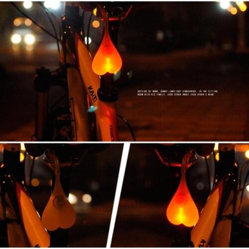 2021 Hot Bike Heart Egg Light Taillight Silicone Bicycle Back Rear Tail Light Cycling Waterproof Lamp Heart Ball Egg Signal Lamp