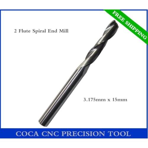 3.175mm*15mm,Freeshipping CNC Solid carbide woodworking insert router bit,Tungsten end mill,2 flute end milling,PVC,MDF,acrylic