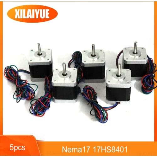 5PCS Nema17 17HS8401 Stepper Motor 4-lead 42 motor Nema 17 motor 42BYGH 1.8A motor for CNC XYZ