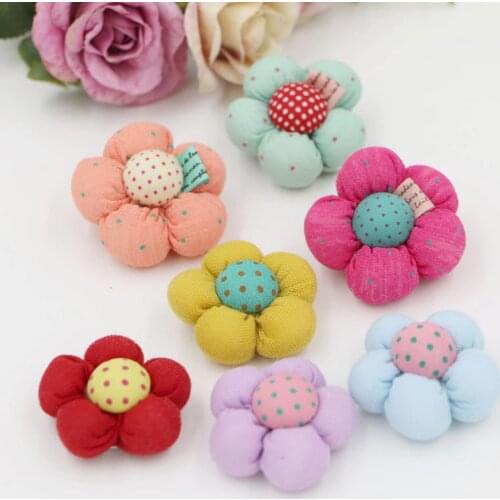 8PCS Children DIY Craft Hair Handmade Shoes Clothing Bag Hairpin Flower Fabric Pumpkin Accessories Materials Ornaments Decor
