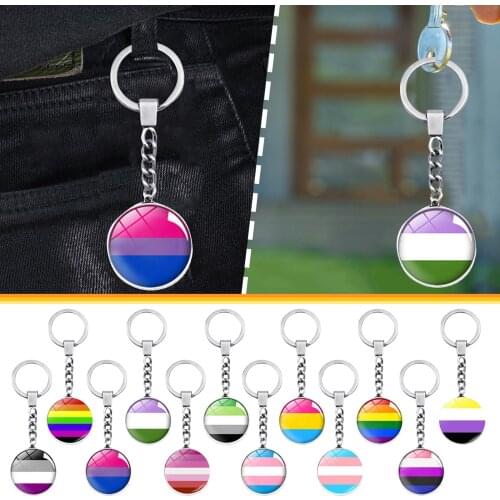 Fashion Stone Cabochon Keychain Keyrings Metal Glass Ball Keychain Pendant Jewelry Key Rings Red Festival Accessories 2021 New