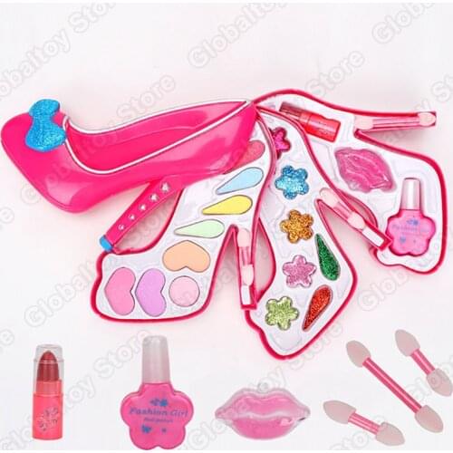 Kids Makeup Set Baby Cosmetics For Girl Makeup Toys Cute High heel styling Pretend Play Make up Makeup Toys For Girl Toys