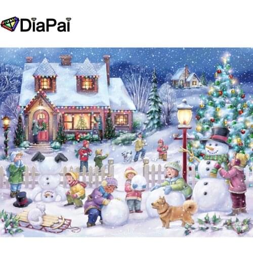 DIAPAI Diamond Painting 5D DIY 100% Full Square/Round Drill "Child dog house" Diamond Embroidery Cross Stitch 3D Decor A24977