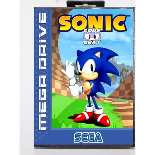 Hottest Sonic Code Gray 16 bit MD Game Card With Retail Box For Sega Megadrive/Genesis