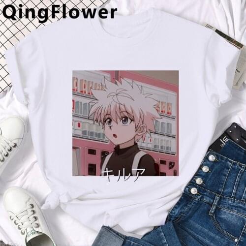 Hunter x Hunter Killua Zoldyck Anime Manga clothes male white t shirt graphic tees print streetwear tumblr top tees vintage