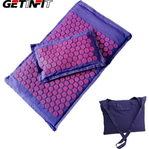 Getinfit Acupressure Mat Head Neck Back Foot Massage Cushion Pillow Yoga Mat For Body Relaxation Relieve Stress