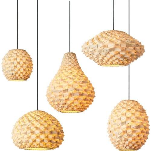 Rustic Pastoral Style E27 Bamboo Lamp New Design Creative Home Decor Chandeliers Kitchen Living Room Bedroom Indoor lighting