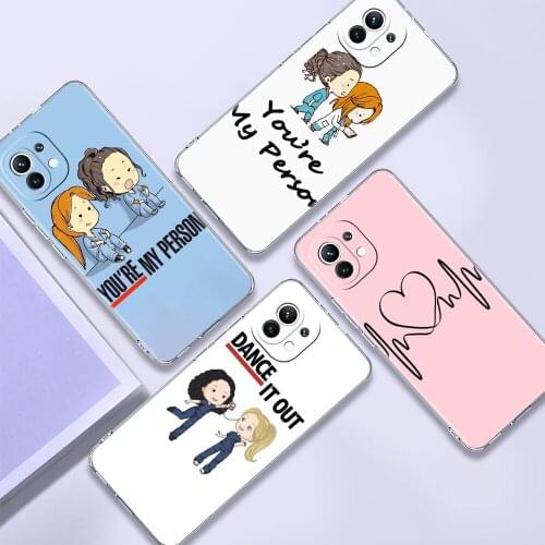 Soft Case for Xiaomi Mi Poco X3 NFC M3 11 10T Lite Featured Phone Cover Note 10 Pro Transparent Cell Bag Series Greys Anatomy