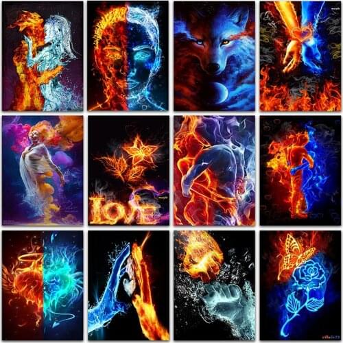 5D Diamond Painting Kit landscape flame animal Wolf flower Love butterfly Full Square&Round embroidery mosaic Cross stitch Paint