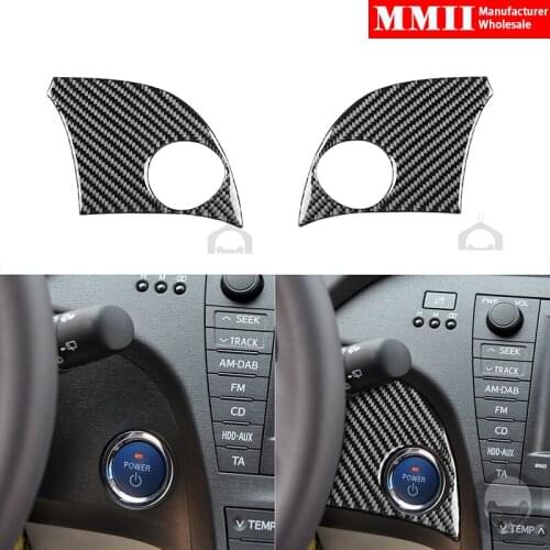For Toyota Prius 2012-2015 Engine Button Panel Cover Trim Sticker Real Carbon Fiber Car Interior Styling Decoration Accessories