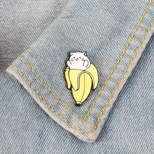 Super Cute ! Banana Cat pins Badges Brooches Cute Kawaii Animal Cat pins collection Gift for Cat Lover Kitty Mom Gifts