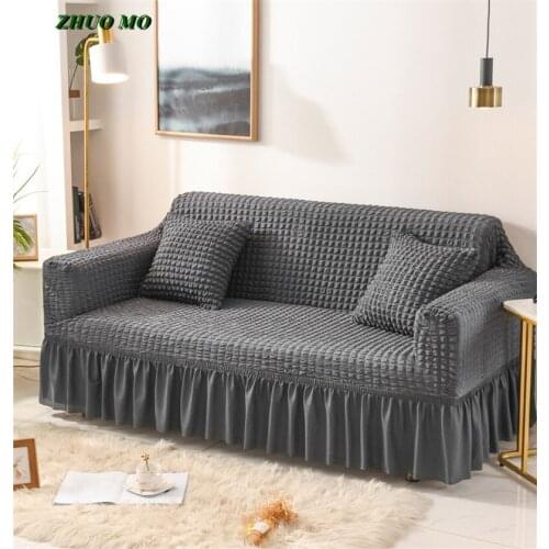 Nordic Style Elastic Sofa Cover Lace Cloth Blue Gray Coffee For Living Room Decoration Pet Protective 1/2/3/4 Seater Slipcover