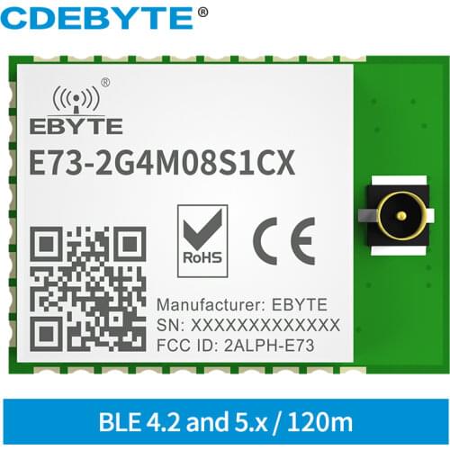 NRF52840 2.4GHz Bluetooth5.0/4.2 8dBm SMD CDEBYTE E73-2G4M08S1CX Transmitter and Receiver RF Module IPEX Antenna