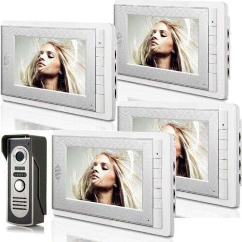 One to Four 7 Inch Monitor Water-Proof IP66 Wired Video Door phone