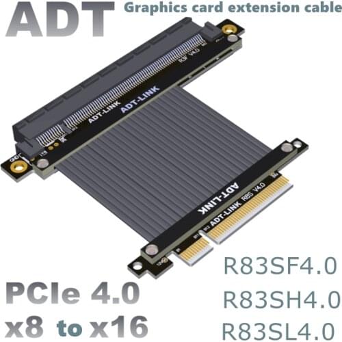 PCIE 4.0 x8 to x16 graphics extension cable U2 hard disk server motherboard multi-card support 3060 bandwidth speed: PCIe 4.0 x8