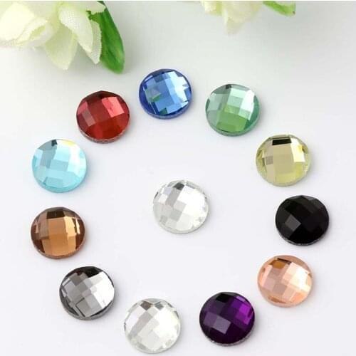 500pcs/lot Flat Round 6mm 8mm 10mm 12mm Crystal Beads Scattered Glass Drill Mobil Phone Beauty Diy Craft Accessories