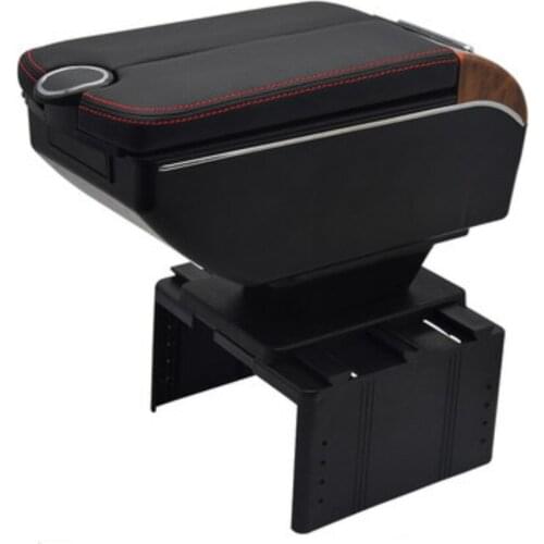 For Seat Leon armrest box Double doors open 7USB Centre Console Storage Box Arm Rest