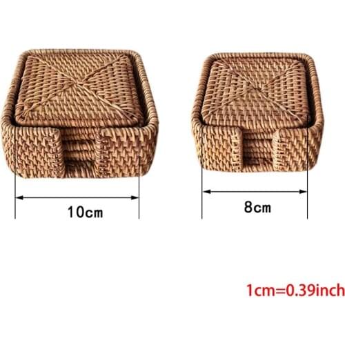 Rattan Coasters, Coasters Exotic Handmade Teacup Coasters, Creative Gift for Kit