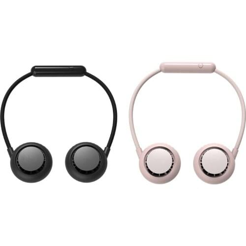 Portable Hanging Neck Fan 360° Free Rotation Cooling Fan Low Noise Strong Airflow Cooler 3 Speed Adjustable M17F