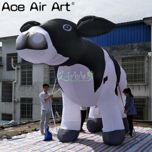 Accept customized giant inflatable milk cow animal model replica for farm advertising/outdoor promotion dislplay