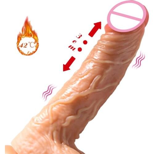 Realistic Big Telescopic Dildo Vibrator Remote Control Artificial Penis Swing Vibrator Heating G spot Strapon Lesbian Anal Dildo