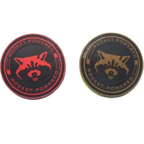 Rubber Rocket Powered Patch 3D PVC Tactical Patches Military Armband Hook Army Combat Badge For Backpack Caps Jacket