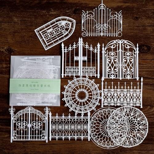 Handmade lace Courtyard Material Paper Junk Journal Planner Craft Paper Scrapbooking Vintage Decorative DIY Craft Photo Albums
