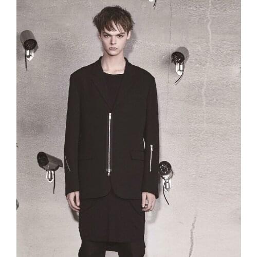 S-6XL!!Mens fashionable suits 2019 slim zipper custom simple