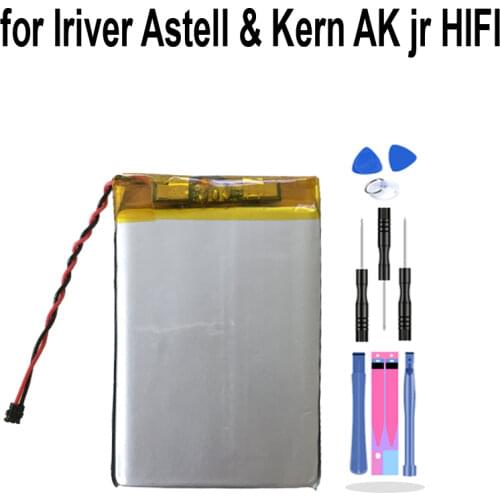 3.7V Li-Ploymer Replacement Battery For Iriver Astell & Kern AK jr HIFI Accumulator Batterie 2-wire Plug +USB cable+toolki